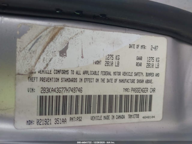 2007 DODGE CHARGER 2B3KA43G77H749746 Photo 8