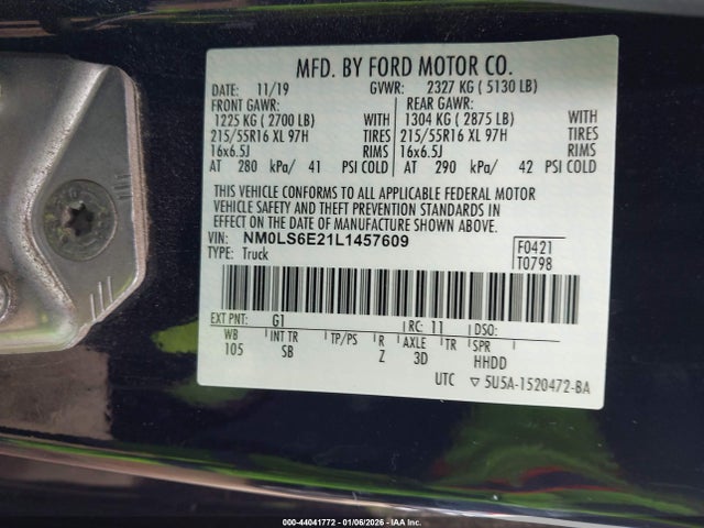 Ford Transit Connect Xl 2020 NM0LS6E21L1457609 Image 9