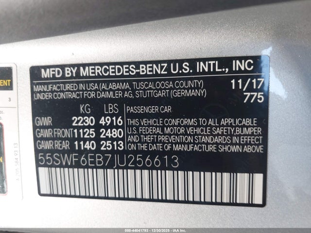 2018 MERCEDES-BENZ AMG C 43 55SWF6EB7JU256613 Photo 8
