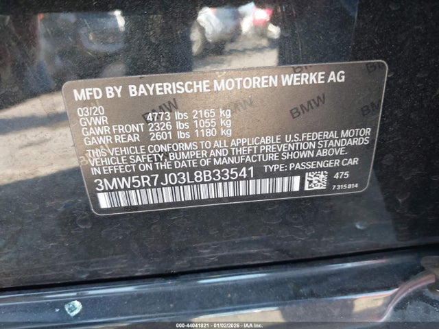 2020 BMW 330I 3MW5R7J03L8B33541 Photo 8