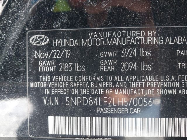 2020 HYUNDAI ELANTRA 5NPD84LF2LH570056 Photo 8