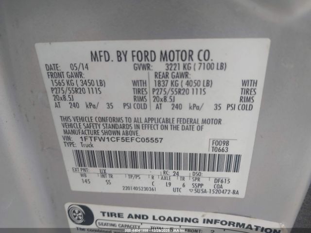 2014 FORD F-150 1FTFW1CF5EFC05557 Photo 8