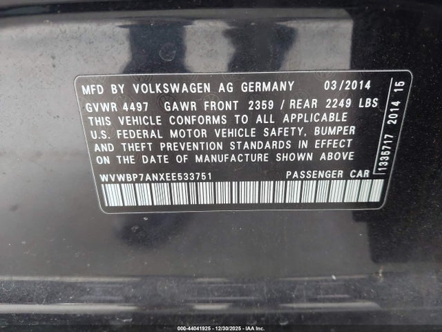 2014 VOLKSWAGEN CC WVWBP7ANXEE533751 Photo 8