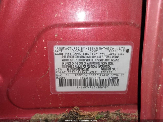 3N1AB7AP6EY328929 Nissan SENTRA SV