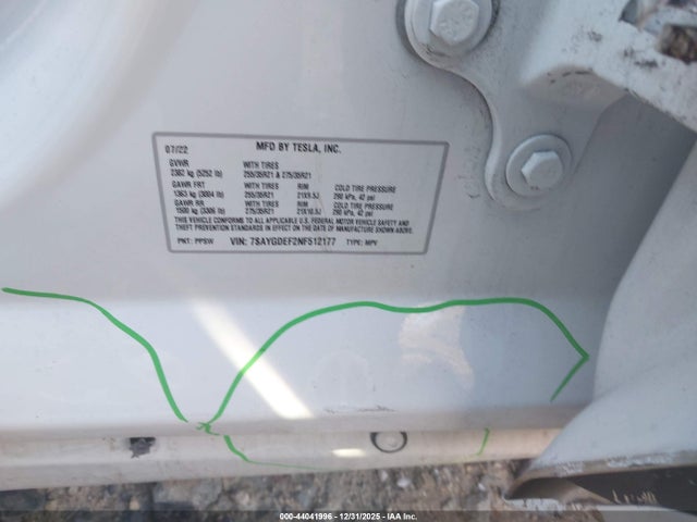 2022 TESLA MODEL Y 7SAYGDEF2NF512177 Photo 8