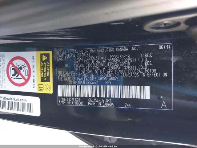 Продаж на аукціоні авто 2015 Lexus Rx 350, vin: 2T2BK1BA1FC265681, номер лоту: 44041999
