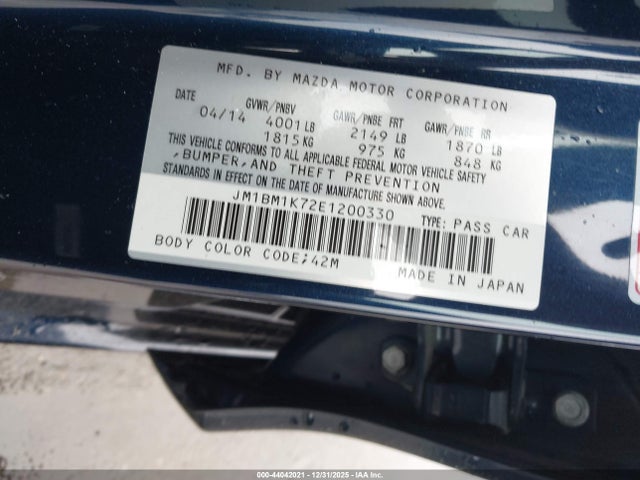 JM1BM1K72E1200330 Mazda Mazda3 I Sport