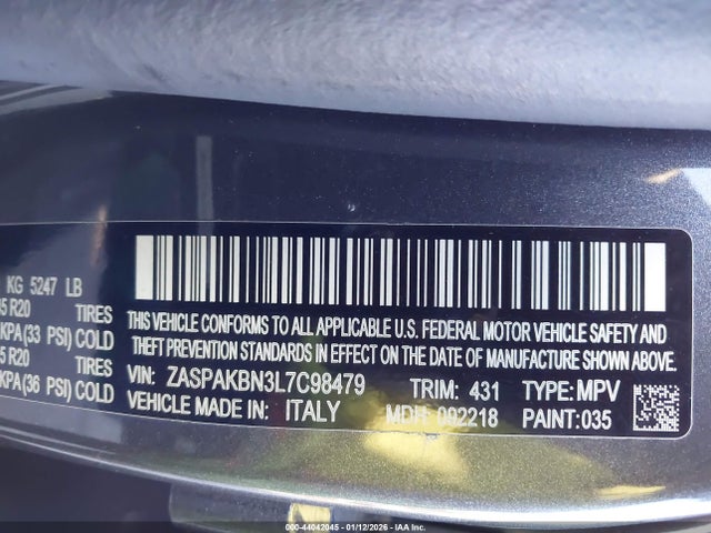 2020 ALFA ROMEO STELVIO ZASPAKBN3L7C98479 Photo 8