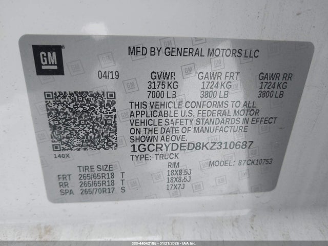 1GCRYDED8KZ310687 Chevrolet Silverado 1500 Lt