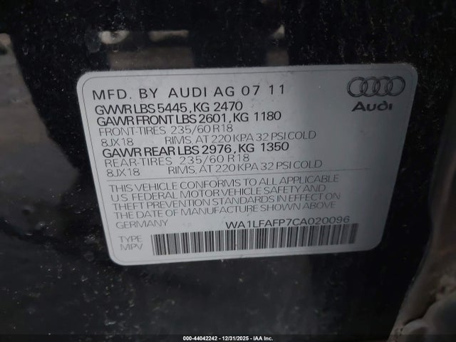 2012 AUDI Q5 WA1LFAFP7CA020096 Photo 8