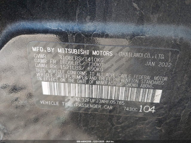 2022 MITSUBISHI MIRAGE G4 ML32FUFJ3NHF05785 Photo 8