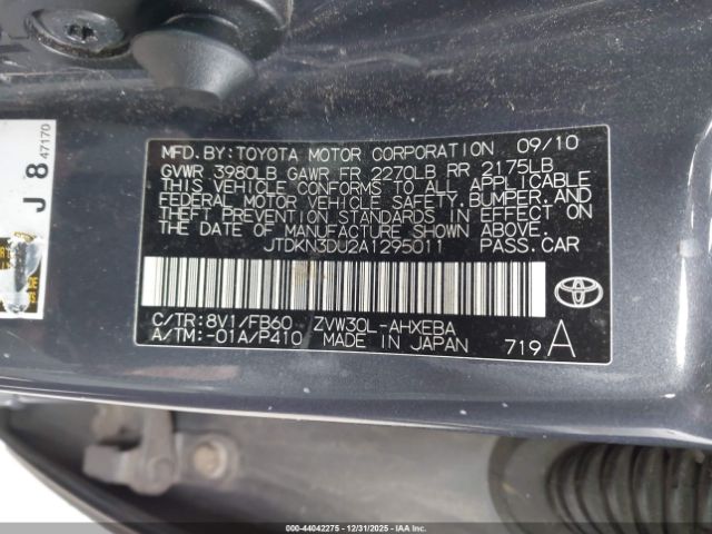 2010 TOYOTA PRIUS JTDKN3DU2A1295011 Photo 8