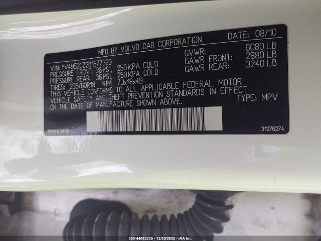 2011 VOLVO XC90 YV4952CZ2B1577329 Photo 8