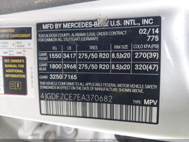 2014 MERCEDES-BENZ GL 450 4JGDF7CE7EA370682 Photo 8