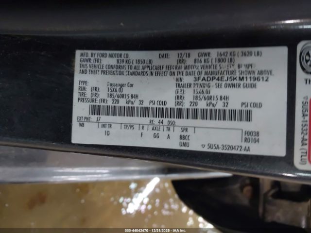 2019 FORD FIESTA 3FADP4EJ5KM119612 Photo 8