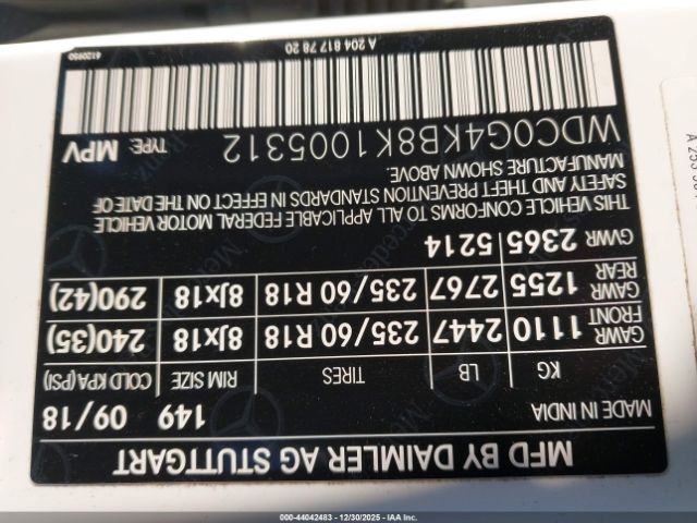 2019 MERCEDES-BENZ GLC 300 WDC0G4KB8K1005312 Photo 8