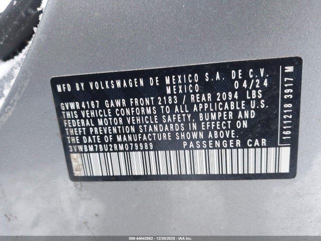 Продаж на аукціоні авто 2024 Volkswagen Jetta 1.5t Sport, vin: 3VWBM7BU2RM079989, номер лоту: 44042562