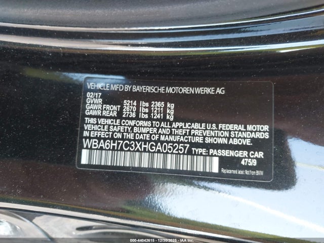 2017 BMW 650I WBA6H7C3XHGA05257 Photo 8