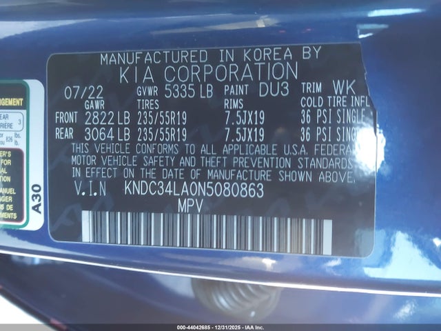 KIA Ev6 Wind 2022 KNDC34LA0N5080863 Image 9