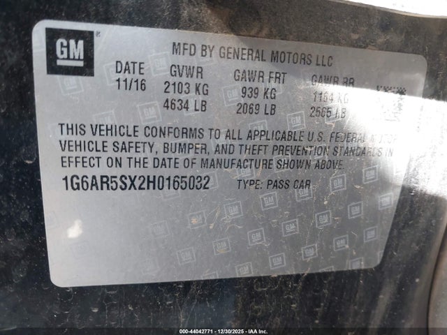 2017 CADILLAC CTS 1G6AR5SX2H0165032 Photo 8