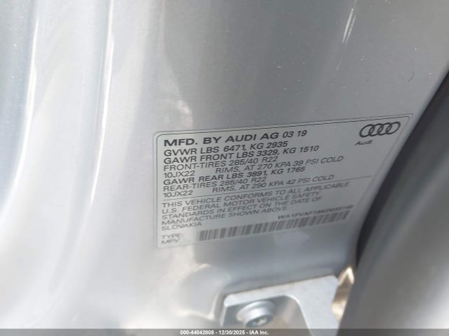 2019 AUDI Q8 WA1FVAF19KD033148 Photo 8