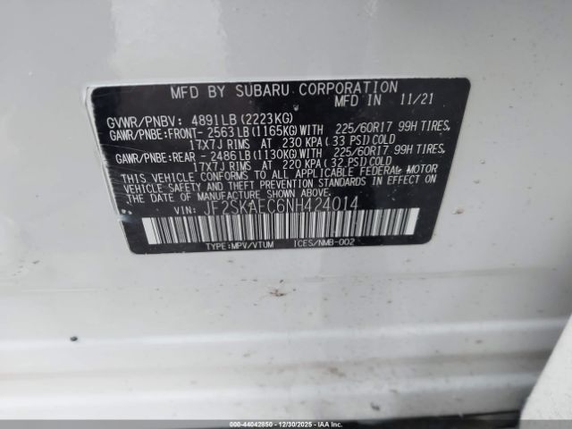 2022 SUBARU FORESTER JF2SKAEC6NH424014 Photo 8