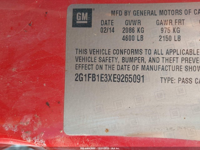 2G1FB1E3XE9265091 Chevrolet Camaro 1lt