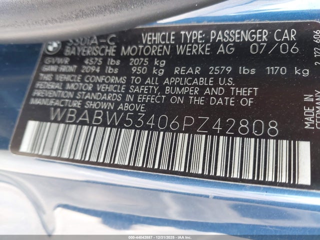 2006 BMW 330CI WBABW53406PZ42808 Photo 8