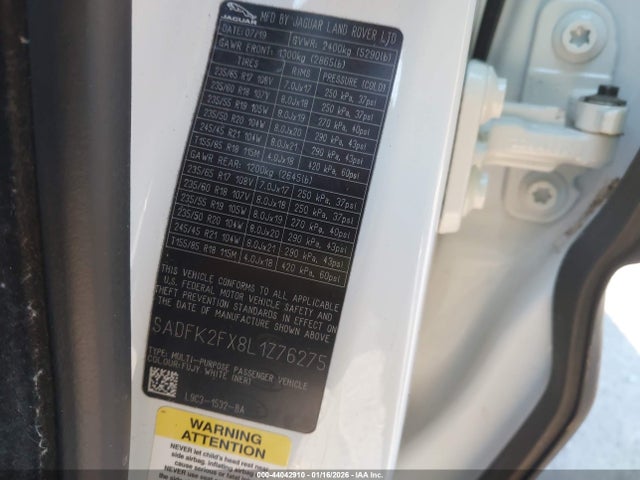 2020 JAGUAR E-PACE SADFK2FX8L1Z76275 Photo 8