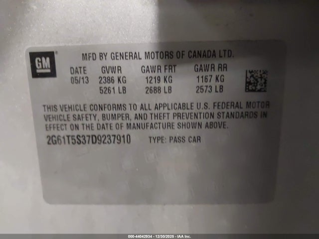 2013 CADILLAC XTS 2G61T5S37D9237910 Photo 8