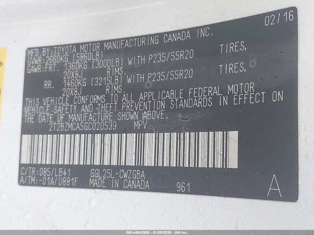 2016 LEXUS RX 350 2T2BZMCA5GC020539 Photo 8