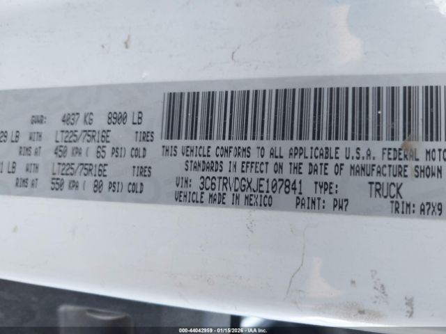 2018 RAM PROMASTER 2500 3C6TRVDGXJE107841 Photo 8