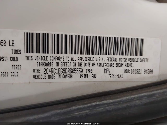 Продажа на аукционе авто 2013 Chrysler Town & Country Touring, vin: 2C4RC1BG9DR605550, номер лота: 44042980