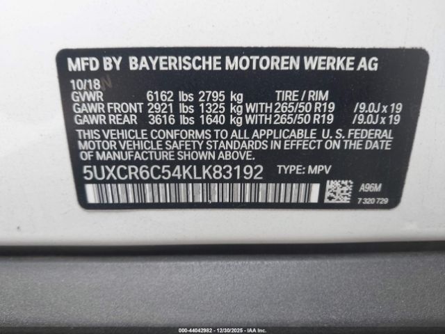 2019 BMW X5 5UXCR6C54KLK83192 Photo 8