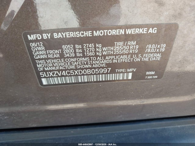 Aukcja sprzedaży 2013 Bmw X5 Xdrive35i/xdrive35i Premium/xdrive35i Sport Activity, vin: 5UXZV4C5XD0B05997, numer aukcji: 44042997