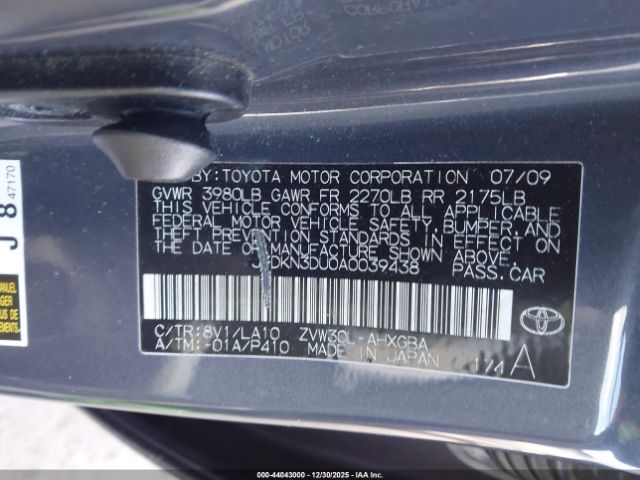 2010 TOYOTA PRIUS JTDKN3DU0A0039438 Photo 8