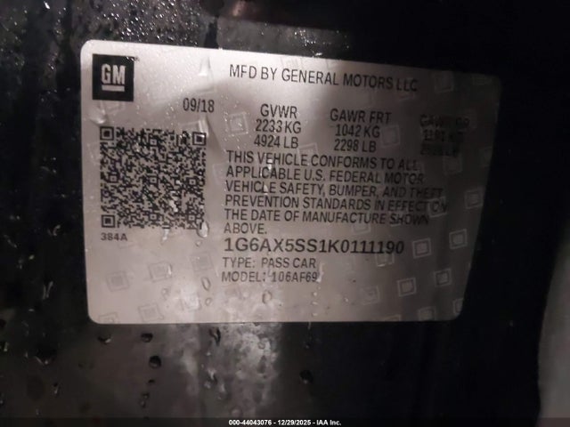 2019 CADILLAC CTS 1G6AX5SS1K0111190 Photo 8