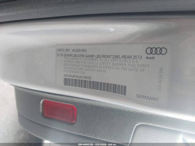 2018 AUDI A4 WAUENAF40JA125032 Photo 8