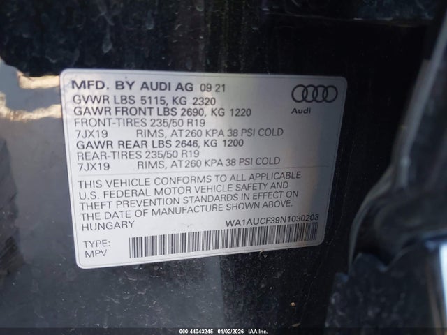 2022 AUDI Q3 WA1AUCF39N1030203 Photo 8