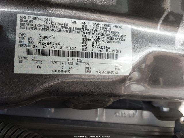 2014 FORD C-MAX ENERGI 1FADP5CU2EL512301 Photo 8