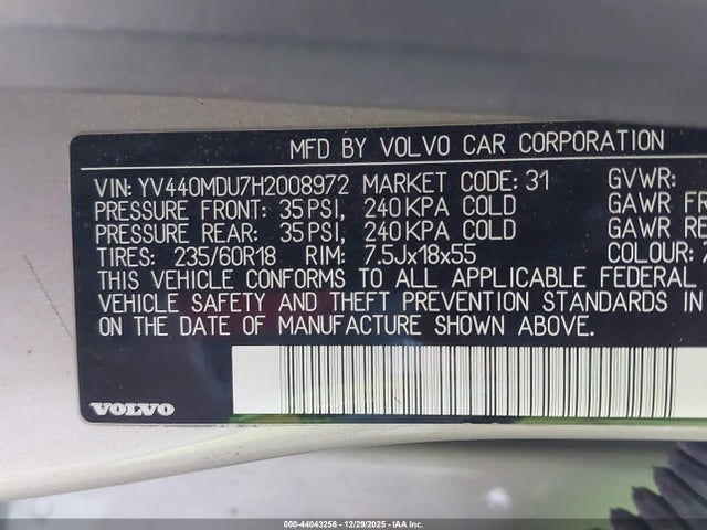 YV440MDU7H2008972 Volvo Xc60 T5 Inscription