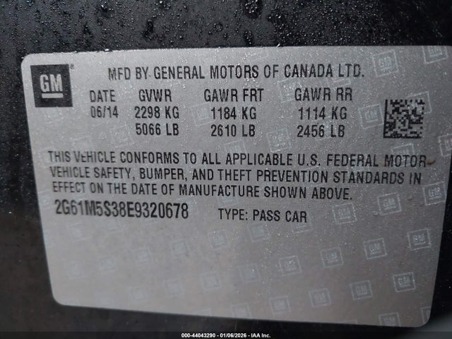 2014 CADILLAC XTS 2G61M5S38E9320678 Photo 8