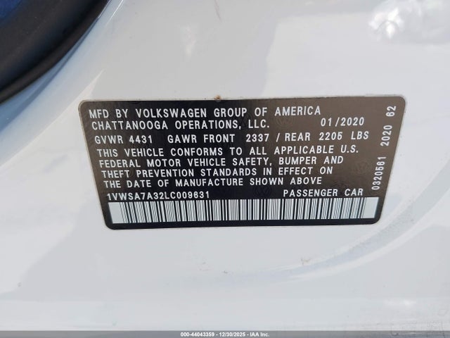 2020 VOLKSWAGEN PASSAT 1VWSA7A32LC009631 Photo 8