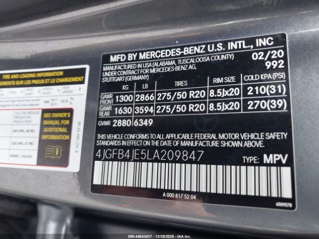 2020 MERCEDES-BENZ GLE 350 4JGFB4JE5LA209847 Photo 8