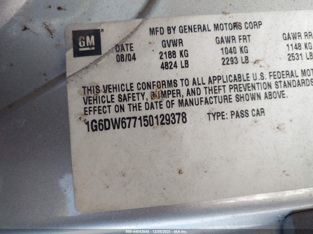 2005 CADILLAC STS 1G6DW677150129378 Photo 8