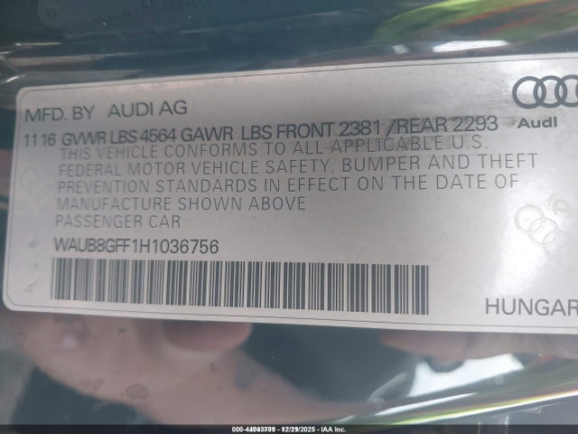 2017 AUDI A3 WAUB8GFF1H1036756 Photo 8