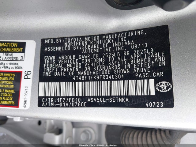Toyota CAMRY LE 2014 4T4BF1FK9ER340304 Image 9