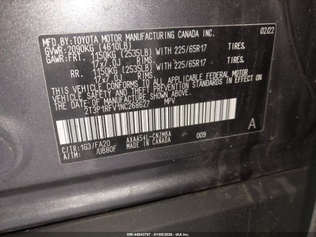 2022 TOYOTA RAV4 2T3P1RFV1NC268627 Photo 8