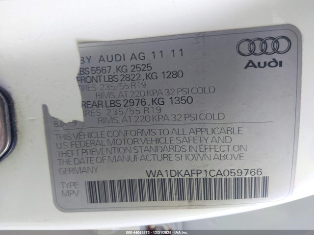 2012 AUDI Q5 WA1DKAFP1CA059766 Photo 8
