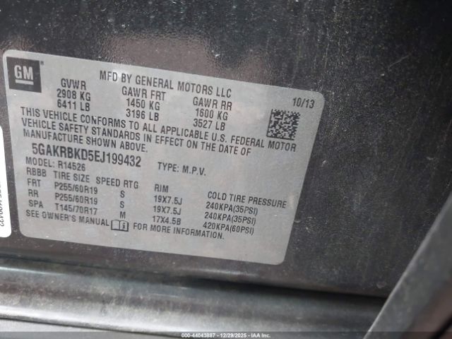 2014 BUICK ENCLAVE 5GAKRBKD5EJ199432 Photo 8